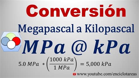 Convert Megapascals to Kilopascals (MPa to kPa)